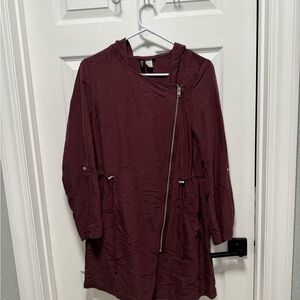 H&M Deep Red Jacket with Unique Zip